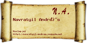 Navratyil András névjegykártya